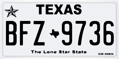 TX license plate BFZ9736