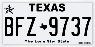 TX license plate BFZ9737