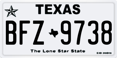 TX license plate BFZ9738