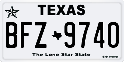 TX license plate BFZ9740