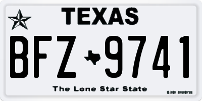 TX license plate BFZ9741
