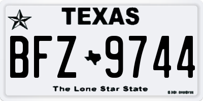 TX license plate BFZ9744