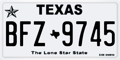 TX license plate BFZ9745
