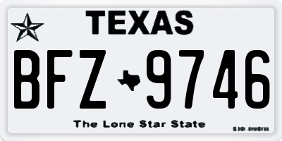 TX license plate BFZ9746