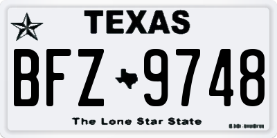 TX license plate BFZ9748