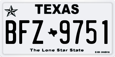 TX license plate BFZ9751