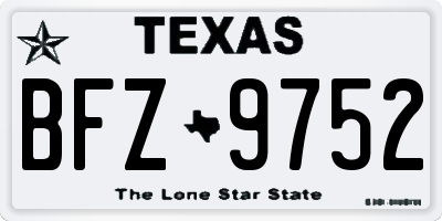 TX license plate BFZ9752