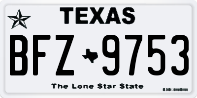 TX license plate BFZ9753