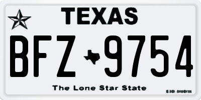 TX license plate BFZ9754