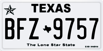 TX license plate BFZ9757