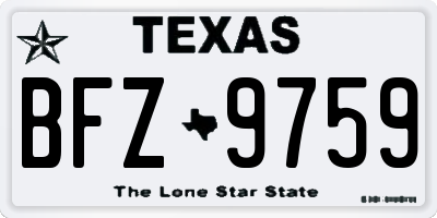 TX license plate BFZ9759
