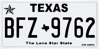 TX license plate BFZ9762
