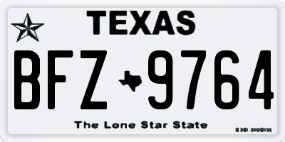 TX license plate BFZ9764