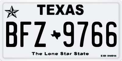 TX license plate BFZ9766