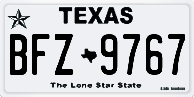 TX license plate BFZ9767