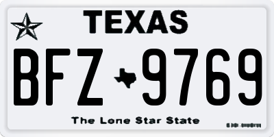 TX license plate BFZ9769