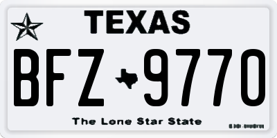 TX license plate BFZ9770