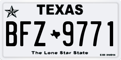 TX license plate BFZ9771