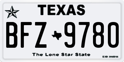 TX license plate BFZ9780
