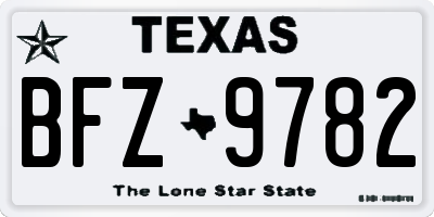 TX license plate BFZ9782