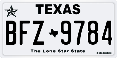 TX license plate BFZ9784
