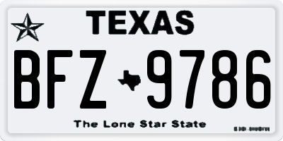 TX license plate BFZ9786