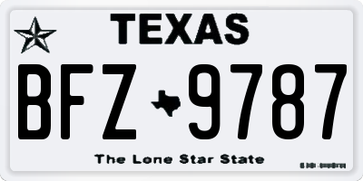 TX license plate BFZ9787