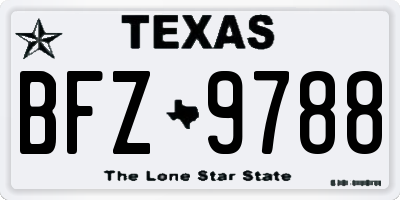 TX license plate BFZ9788