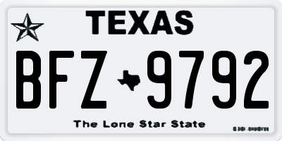 TX license plate BFZ9792