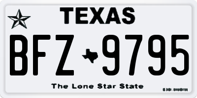 TX license plate BFZ9795