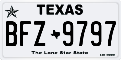 TX license plate BFZ9797