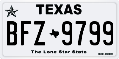 TX license plate BFZ9799