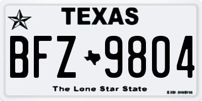 TX license plate BFZ9804