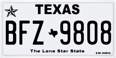 TX license plate BFZ9808