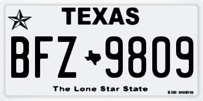 TX license plate BFZ9809