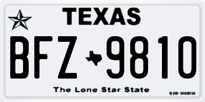 TX license plate BFZ9810