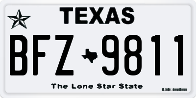TX license plate BFZ9811