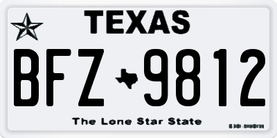 TX license plate BFZ9812