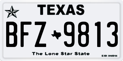 TX license plate BFZ9813