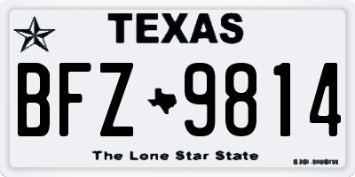 TX license plate BFZ9814