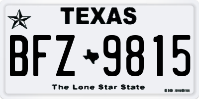 TX license plate BFZ9815