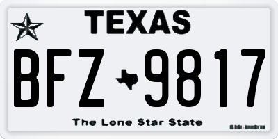 TX license plate BFZ9817