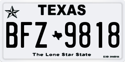 TX license plate BFZ9818