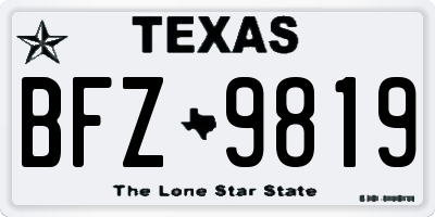 TX license plate BFZ9819