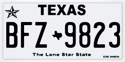 TX license plate BFZ9823