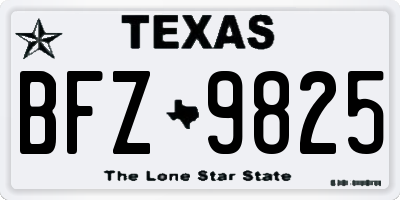 TX license plate BFZ9825