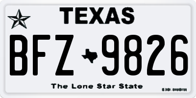 TX license plate BFZ9826