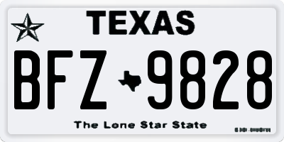 TX license plate BFZ9828
