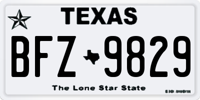 TX license plate BFZ9829