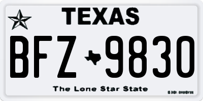 TX license plate BFZ9830